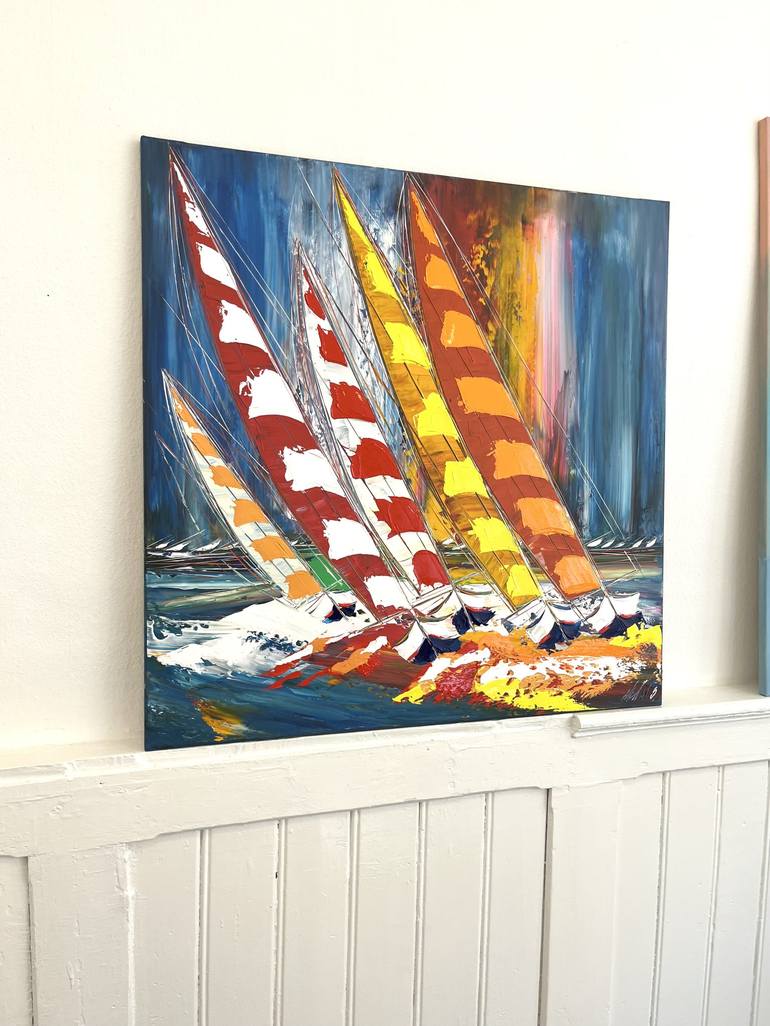 Original Fine Art Boat Painting by Olivier Messas