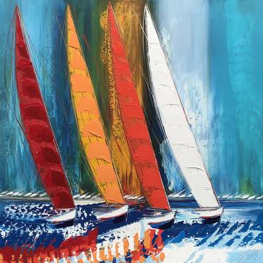 Original Pop Art Boat Paintings by Olivier Messas