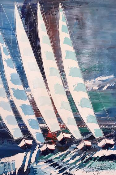Original Pop Art Boat Paintings by Olivier Messas