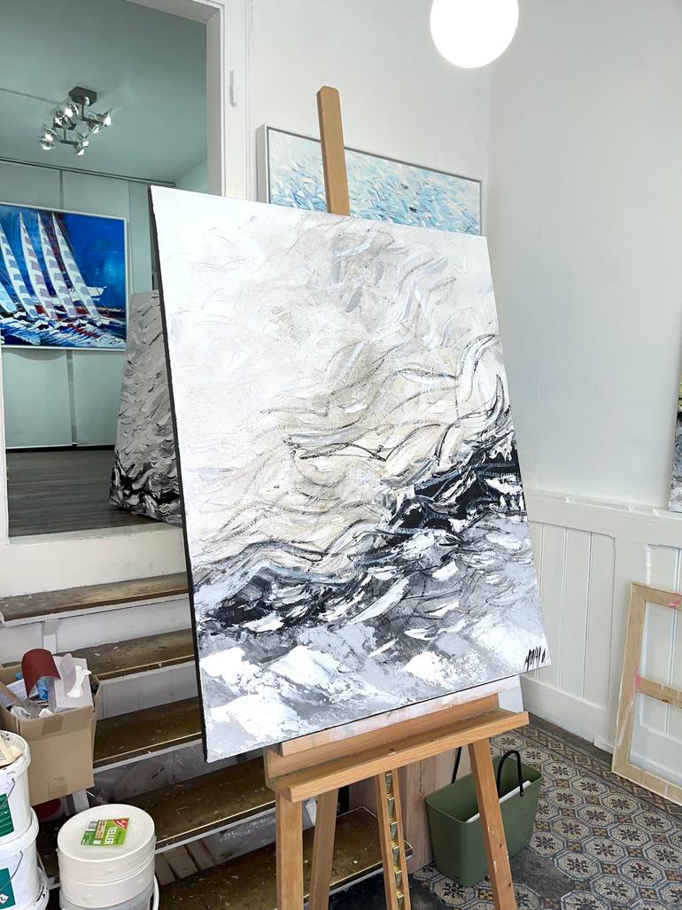 Original Abstract Seascape Painting by Olivier Messas