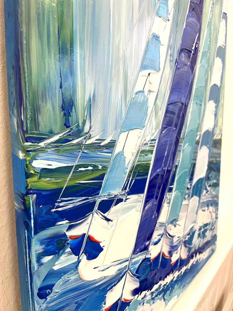 Original Sailboat Painting by Olivier Messas