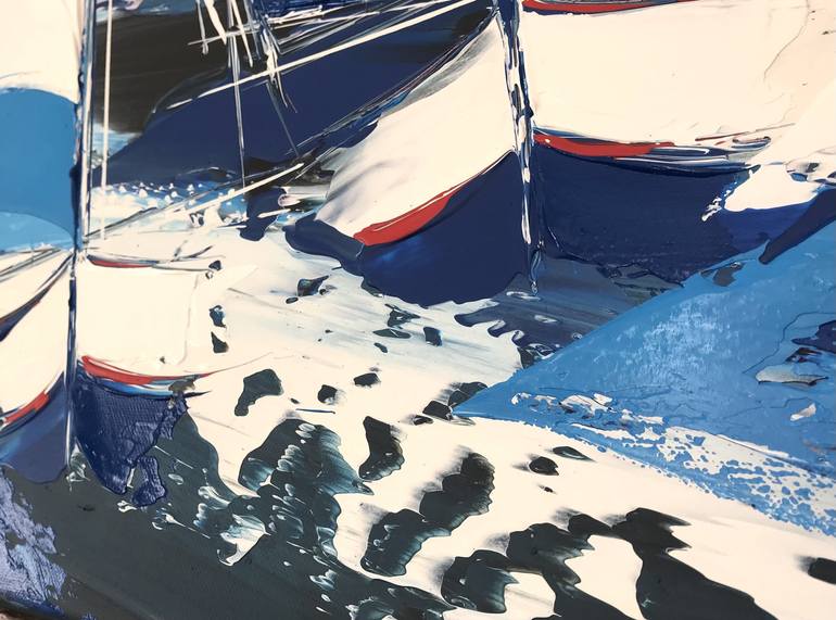Original Pop Art Sailboat Painting by Olivier Messas