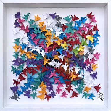 Saatchi Art Artist Olivier Messas; Paintings, “Un ciel de liberté... (Origami 2022)” #art