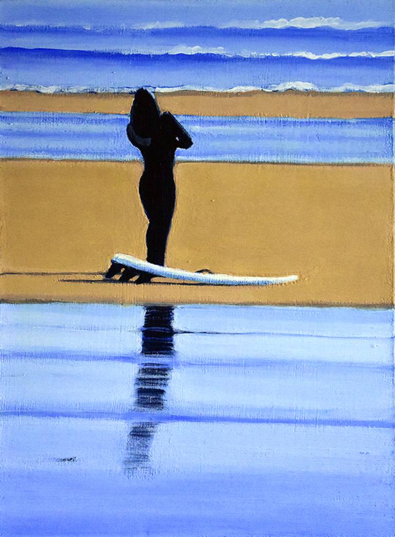 La Surfeuse Portugaise The Portuguese Surfer Painting By Maciek Majewski Saatchi Art