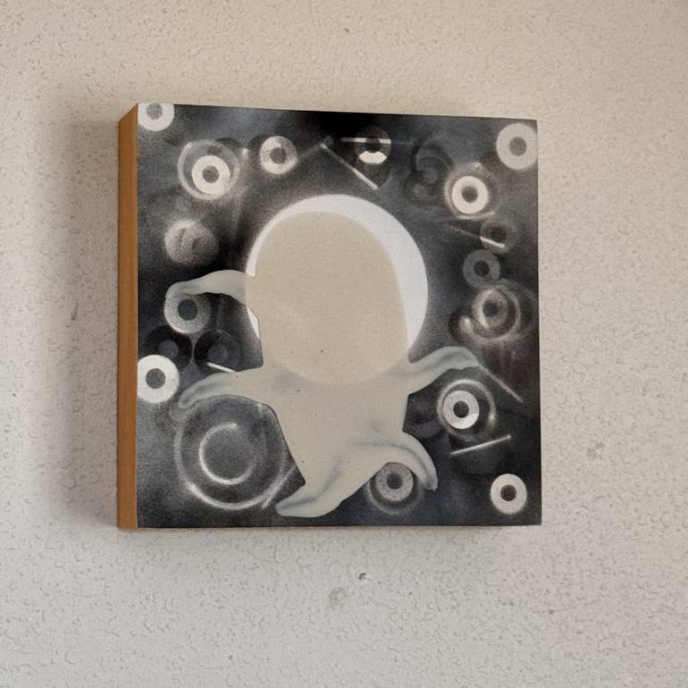 Original Abstract Time Mixed Media by Jesus  Antonio Mata