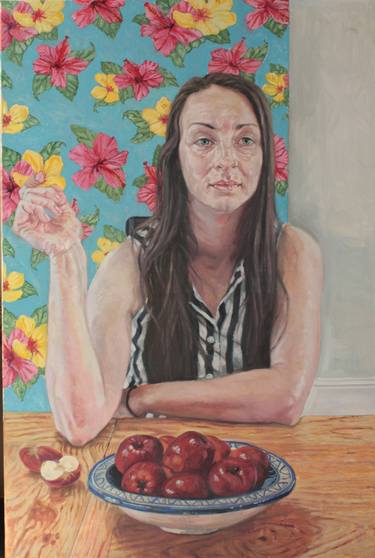 Faye with Apples   SOLD thumb