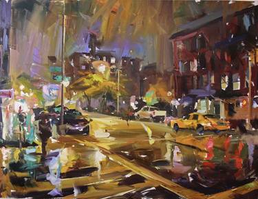 Original Expressionism Cities Paintings by Paul Wright