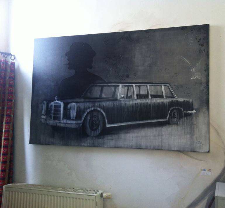 Original Art Deco Car Painting by Petra Thölken