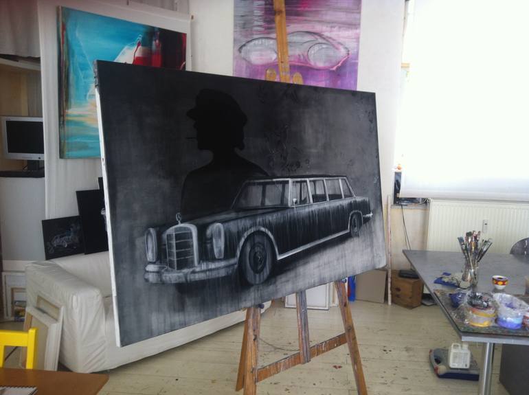 Original Art Deco Car Painting by Petra Thölken