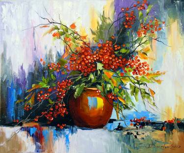 Original Abstract Botanic Paintings by Olha Darchuk