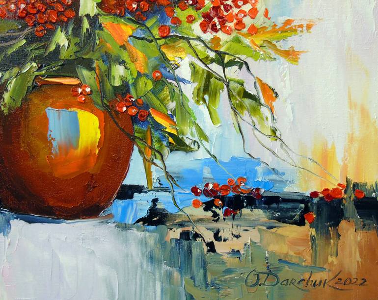 Original Abstract Botanic Painting by Olha Darchuk