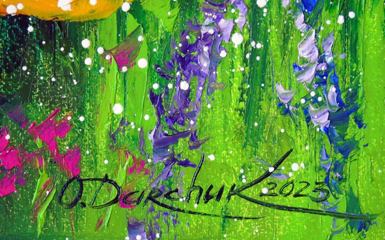 Original Art Deco Botanic Painting by Olha Darchuk