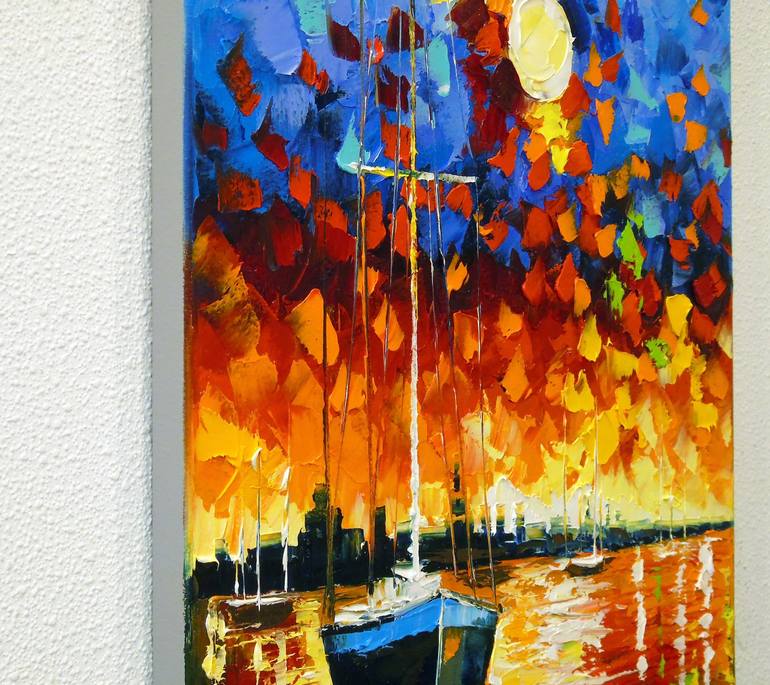 Original Fine Art Sailboat Painting by Olha Darchuk