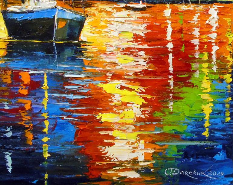 Original Fine Art Sailboat Painting by Olha Darchuk