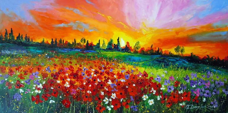 Print of Color Field Painting Landscape Paintings by Olha Darchuk