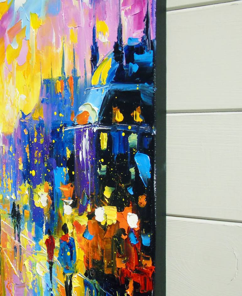 Original Abstract Cities Painting by Olha Darchuk