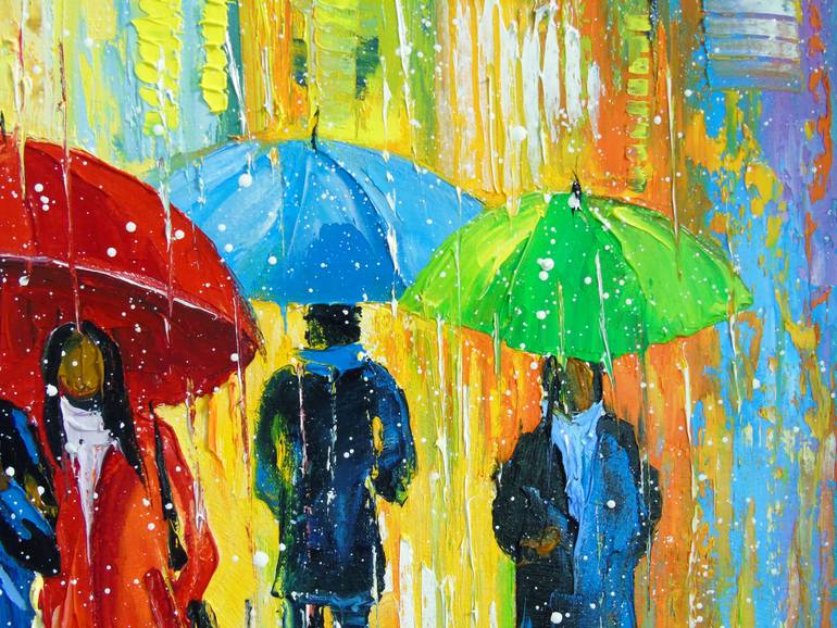 Original Abstract Cities Painting by Olha Darchuk