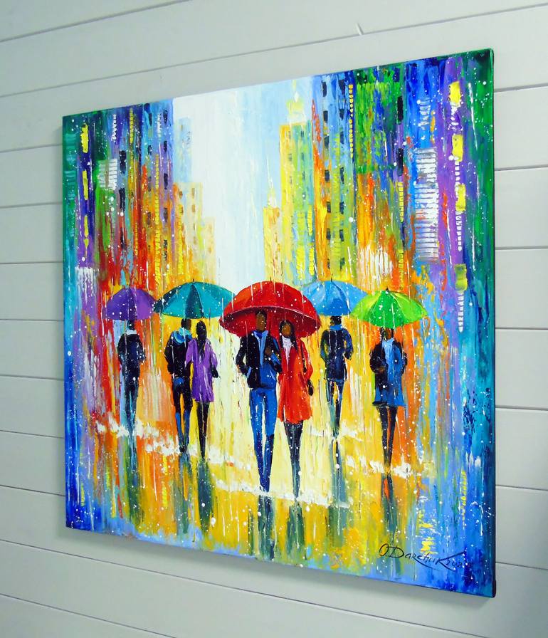 Original Abstract Cities Painting by Olha Darchuk
