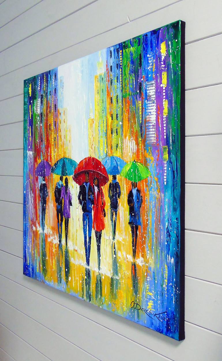 Original Abstract Cities Painting by Olha Darchuk