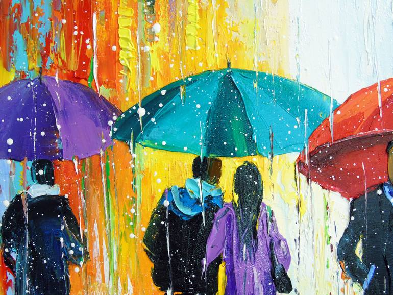 Original Abstract Cities Painting by Olha Darchuk