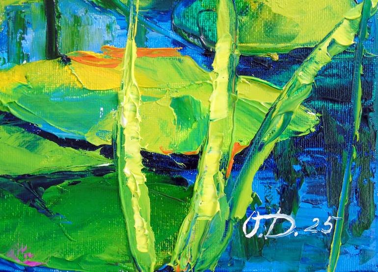 Original Art Deco Floral Painting by Olha Darchuk