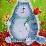 Cat in a flower paradise by Olha Darchuk
