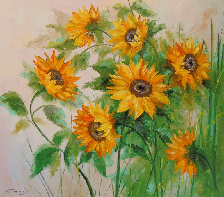 Sunflowers Painting by Olha Darchuk | Saatchi Art
