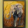 Elephant oil painting on canvas in a black wooden frame,100% handmade palette knife,painting for the interior or for a gift, a long time will give you positive emotions. Ready to hang.