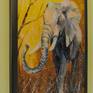 Elephant oil painting on canvas in a black wooden frame,100% handmade palette knife,painting for the interior or for a gift, a long time will give you positive emotions. Ready to hang.