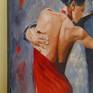 Argentine tango,oil painting without a frame as edges are painted,100% handmade palette knife,for interior or for a gift.Ready to hang.