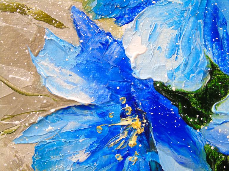 Blue Flowers Painting By Olha Darchuk Saatchi Art