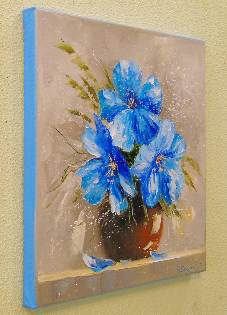 Blue flowers Painting by Olha Darchuk | Saatchi Art