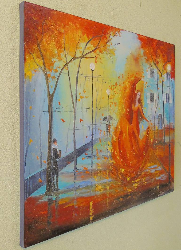Original Art Deco Architecture Painting by Olha Darchuk