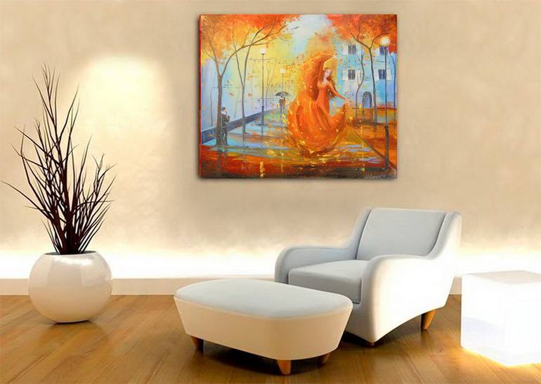 Original Art Deco Architecture Painting by Olha Darchuk