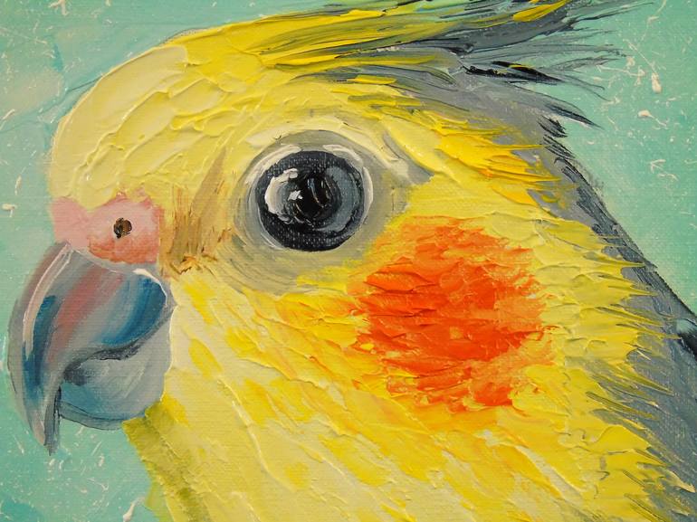 Corella parrot Painting by Olha Darchuk | Saatchi Art