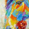 Horse love,oil painting on canvas without frame as edges are painted,100% handmade high quality oil and a palette knife,decorate your interior and long it will give positive emotions to you and your family.Ready to hang. Pop art,animals,love,horses,Pets,nature,flower,oil on canvas.
