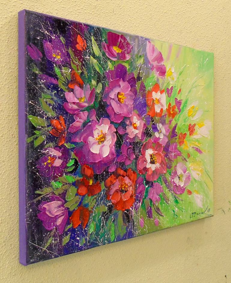 Original Impressionism Floral Painting by Olha Darchuk