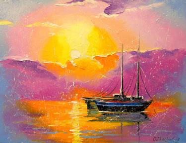 Print of Impressionism Boat Paintings by Olha Darchuk