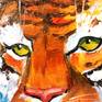 Tiger,oil painting on canvas without frame as edges are painted,100% handmade palette knife and high quality oil ,will decorate your interior for a long time and will give you and your family positive emotions.Ready to hang.Tiger,animal,bright, oil painting,nature,oil,impressionism,interior,gift