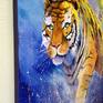 Tiger,oil painting on canvas without frame as edges are painted,100% handmade palette knife and high quality oil ,will decorate your interior for a long time and will give you and your family positive emotions.Ready to hang.Tiger,animal,bright, oil painting,nature,oil,impressionism,interior,gift