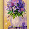 A bouquet of flowers in a vase oil painting on canvas without frame as edges are painted,100% handmade palette knife and high quality oil will decorate your interior for a long time and will give you and your family positive emotions.Ready to hang.Nature ,bouquet,flowers,vase,oil,bright painting