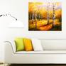 Birch trees,oil painting on canvas without frame as edges are painted,100% handmade palette knife and high quality oil,will decorate your interior for a long time and will give you and your family positive emotions .Ready to hang. Landscape,nature,tree,autumn,sun,oil,impressionism.