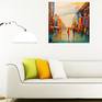 Life in the big city oil painting on canvas without frame as edges are painted,100% handmade palette knife and high quality oil,will decorate your interior for a long time and will give you and your family positive emotions .Ready to hang. Landscape,nature,city,London,people,couples,rain,wind,bright,oil,impressionism.