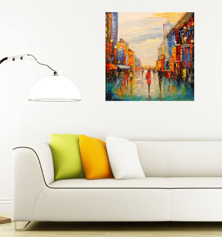 Original Impressionism Cities Painting by Olha Darchuk
