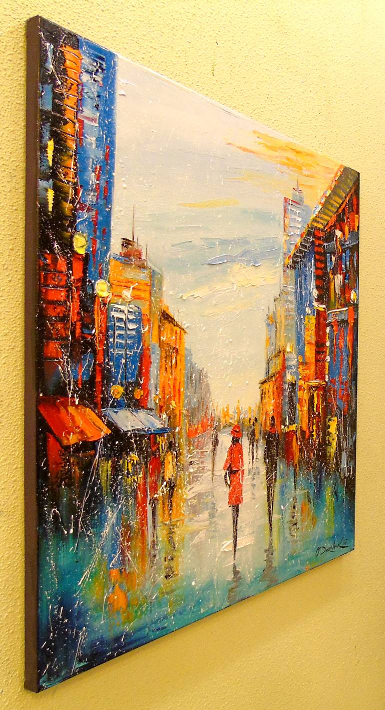 Original Impressionism Cities Painting by Olha Darchuk