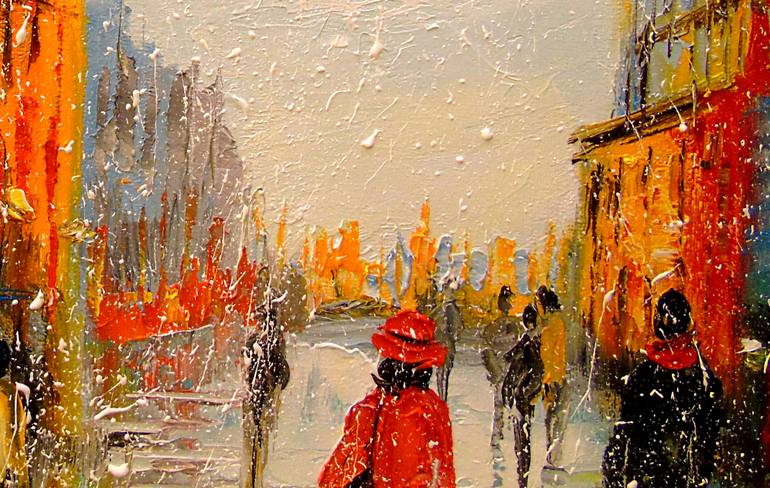 Original Impressionism Cities Painting by Olha Darchuk