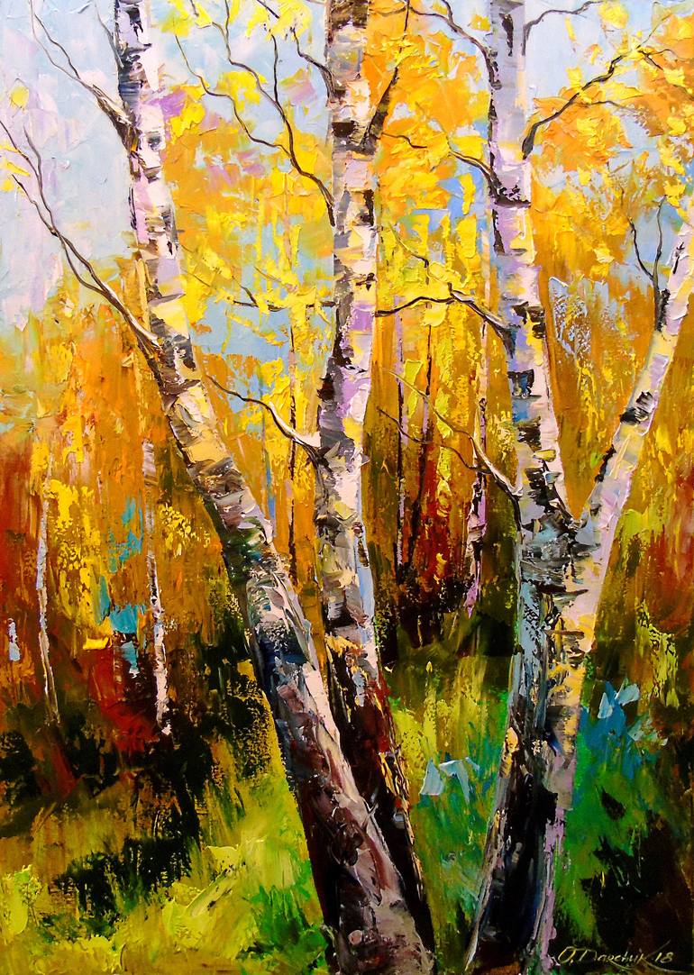 Birch Trees Painting By Olha Darchuk Saatchi Art