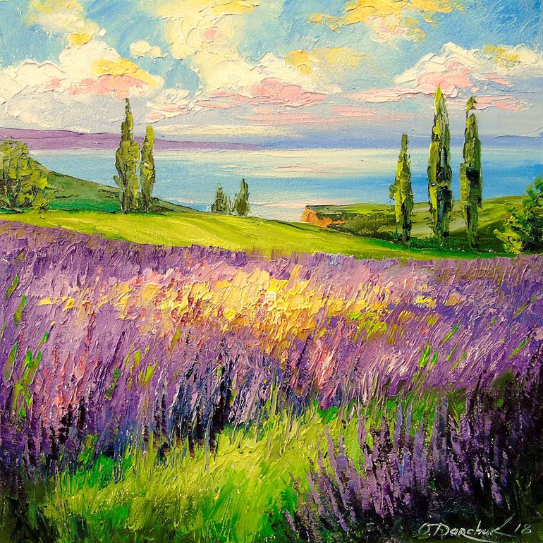 lavender field painting