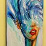 Girl Wave, oil painting on canvas without frame as the edges are painted, 100% handmade with a palette knife and high quality oil ,decorate your interior and for a long time will give you and your loved ones only positive emotions. Ready to hang. Girl, nature art, portrait art, oil, canvas, impressionism, for decor, for interior, for wall, for gift, bright art, abstract art