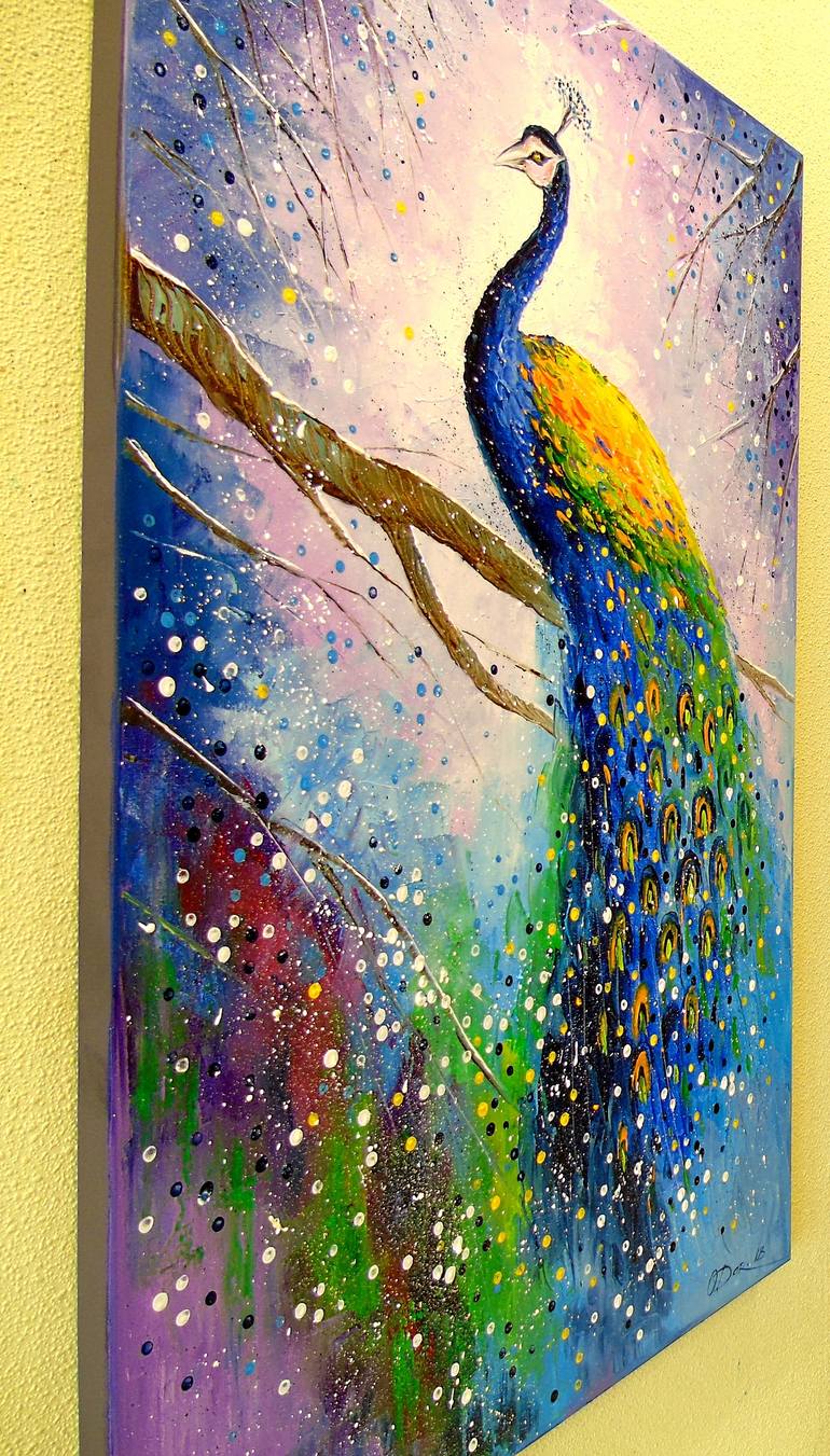 A magnificent peacock Painting by Olha Darchuk | Saatchi Art
